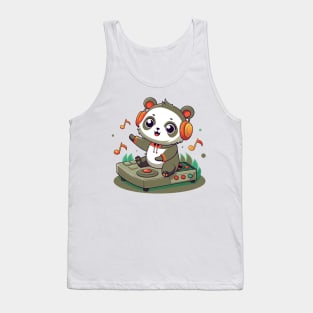 cute panda playing dj music Tank Top